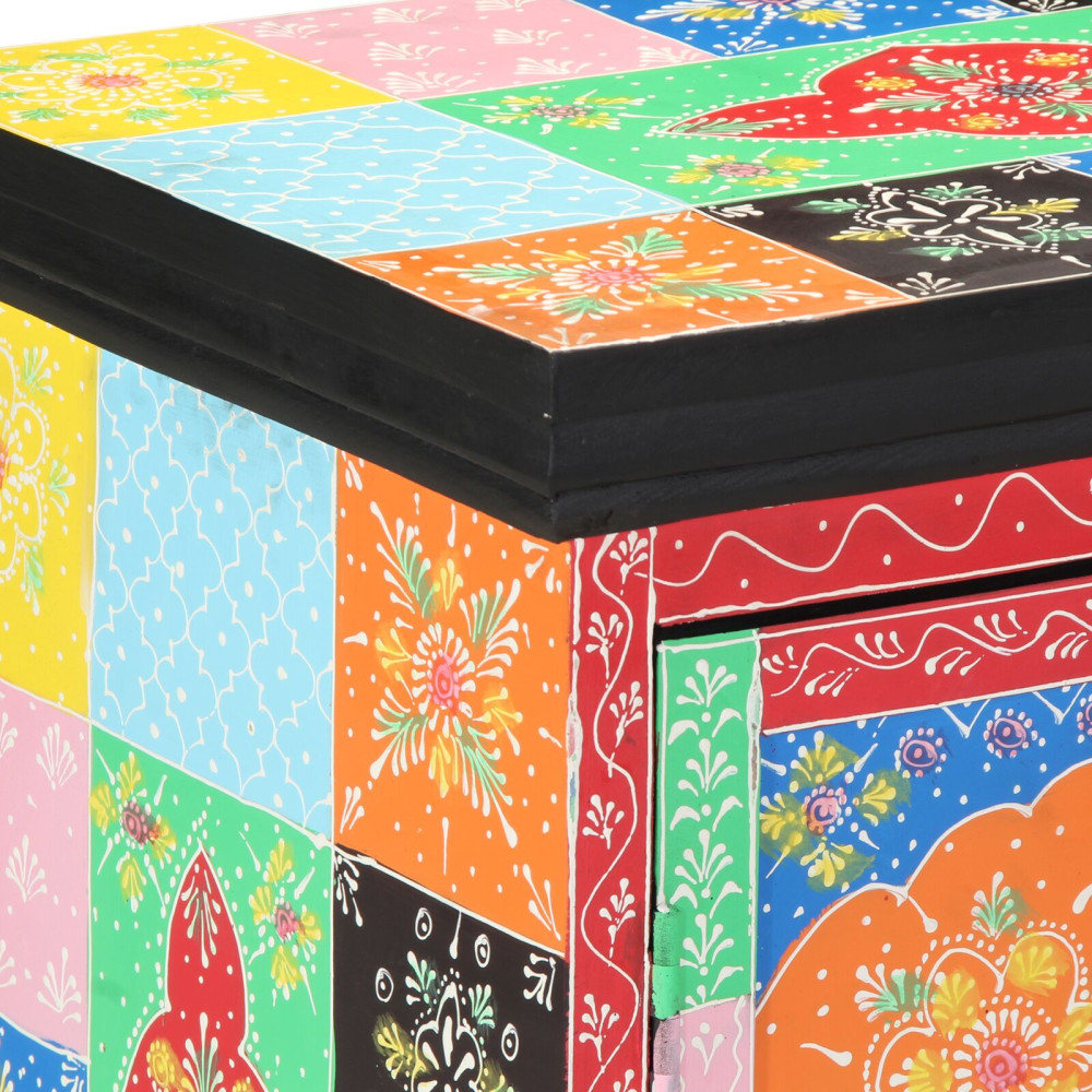 Produktbild för Konsolbord med hylla med dörr Flerfärgsdesign 50 x 30 x 70 cm