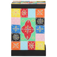 Produktbild för Lådans skåp Flerfärgsdesign 40 x 40 x 60 cm Massivt mangoträ