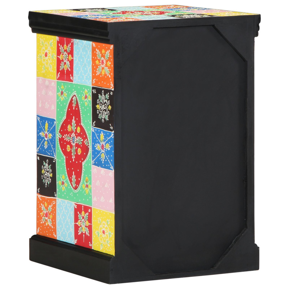 Produktbild för Lådans skåp Flerfärgsdesign 40 x 40 x 60 cm Massivt mangoträ