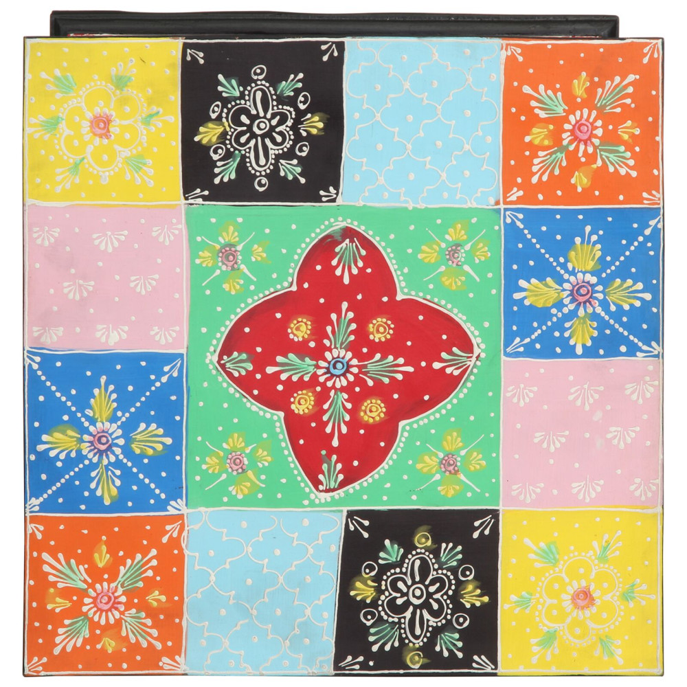 Produktbild för Lådans skåp Flerfärgsdesign 40 x 40 x 60 cm Massivt mangoträ