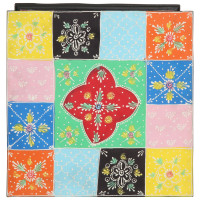 Produktbild för Lådans skåp Flerfärgsdesign 40 x 40 x 60 cm Massivt mangoträ