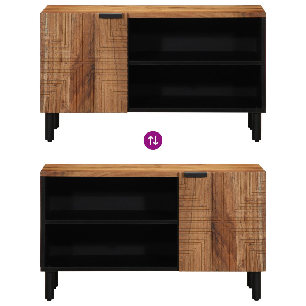 Produktbild för TV-skåp med hylla Brun 80 x 33 x 46 cm Massivt mangoträ