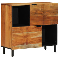 Produktbild för Sideboard med hylla Brun 80 x 33 x 75 cm Massivt mangoträ