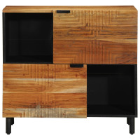 Produktbild för Sideboard med hylla Brun 80 x 33 x 75 cm Massivt mangoträ