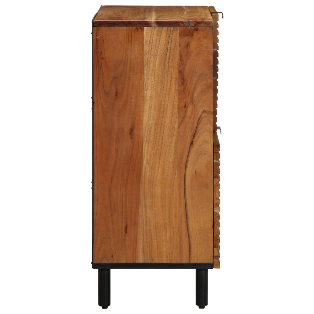 Produktbild för Sideboard med hylla Brun 80 x 33 x 75 cm Massivt mangoträ