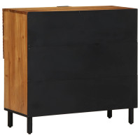 Produktbild för Sideboard med hylla Brun 80 x 33 x 75 cm Massivt mangoträ