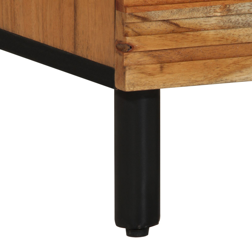Produktbild för Sideboard med hylla Brun 80 x 33 x 75 cm Massivt mangoträ
