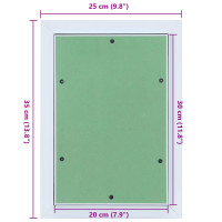 Produktbild för Åtkomstpanel Grön och Silver 25 x 35 cm Aluminium och gips
