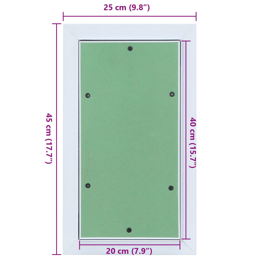 Produktbild för Åtkomstpanel Grön och Silver 25 x 45 cm Aluminium och gips