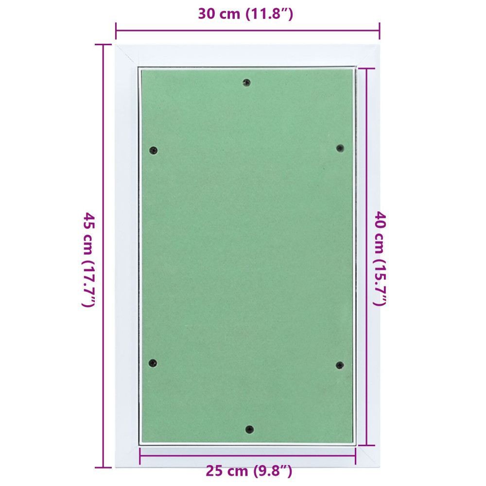 Produktbild för Åtkomstpanel Grön och Silver 30 x 45 cm Aluminium och gips