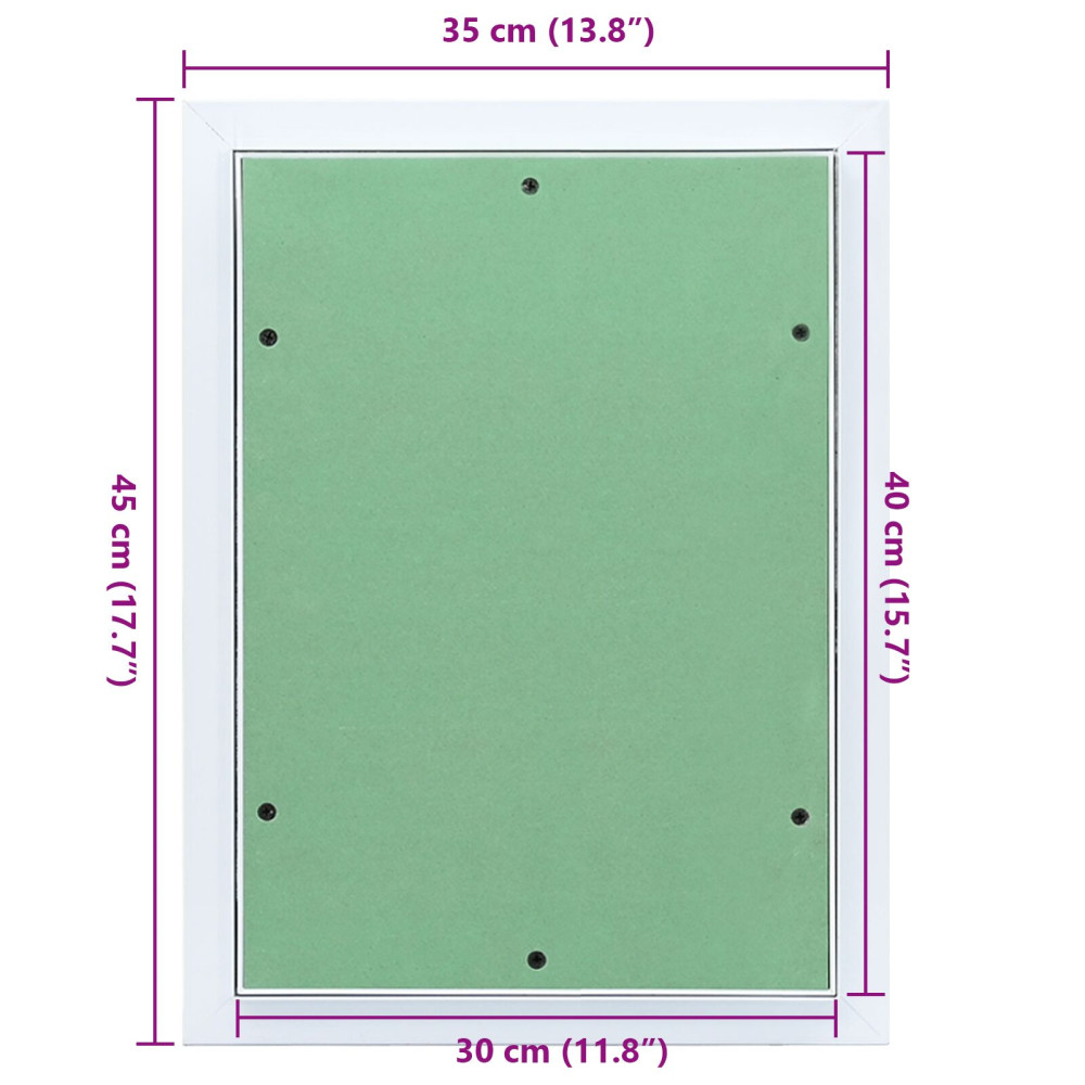 Produktbild för Åtkomstpanel Grön och Silver 35 x 45 cm Aluminium och gips