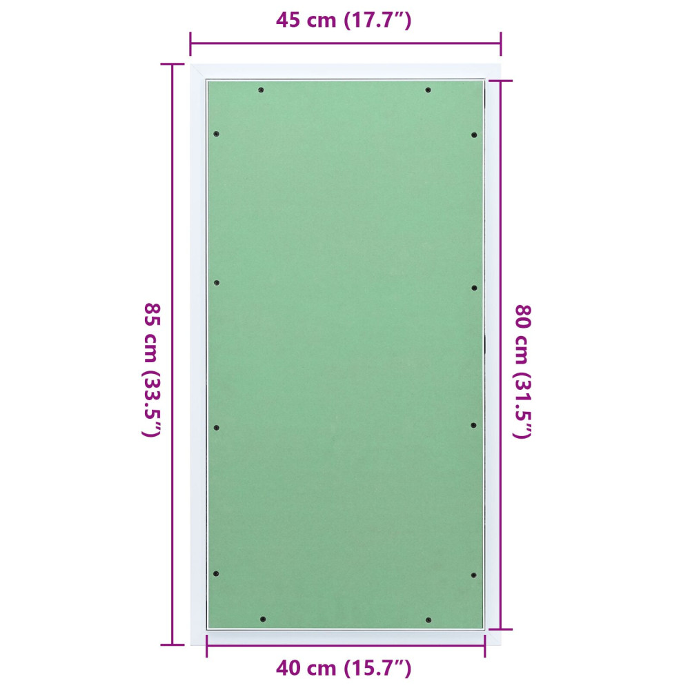 Produktbild för Åtkomstpanel Grön och Silver 45 x 85 cm Aluminium och gips