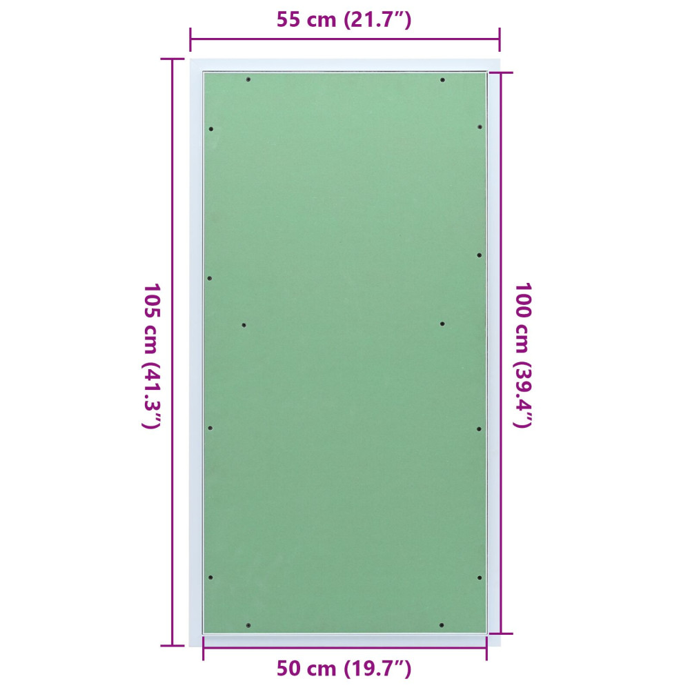 Produktbild för Åtkomstpanel Grön och Silver 55 x 105 cm Aluminium och gips