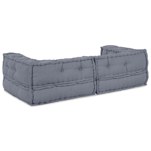 vidaXL Modulsofa enhet 3 pcs Grå 140 x 70 x 36 cm Tyg
