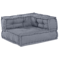 Produktbild för Modulsofa enhet 3 pcs Grå 140 x 70 x 36 cm Tyg