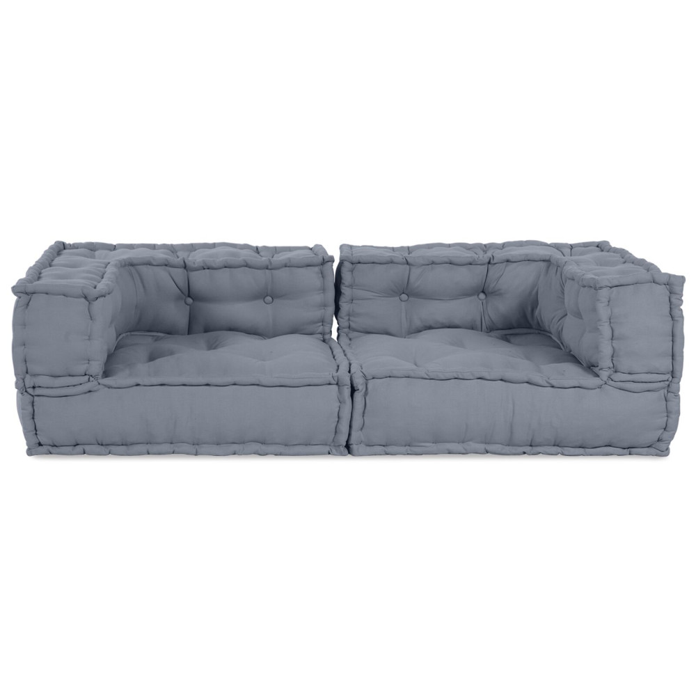 Produktbild för Modulsofa enhet 3 pcs Grå 140 x 70 x 36 cm Tyg