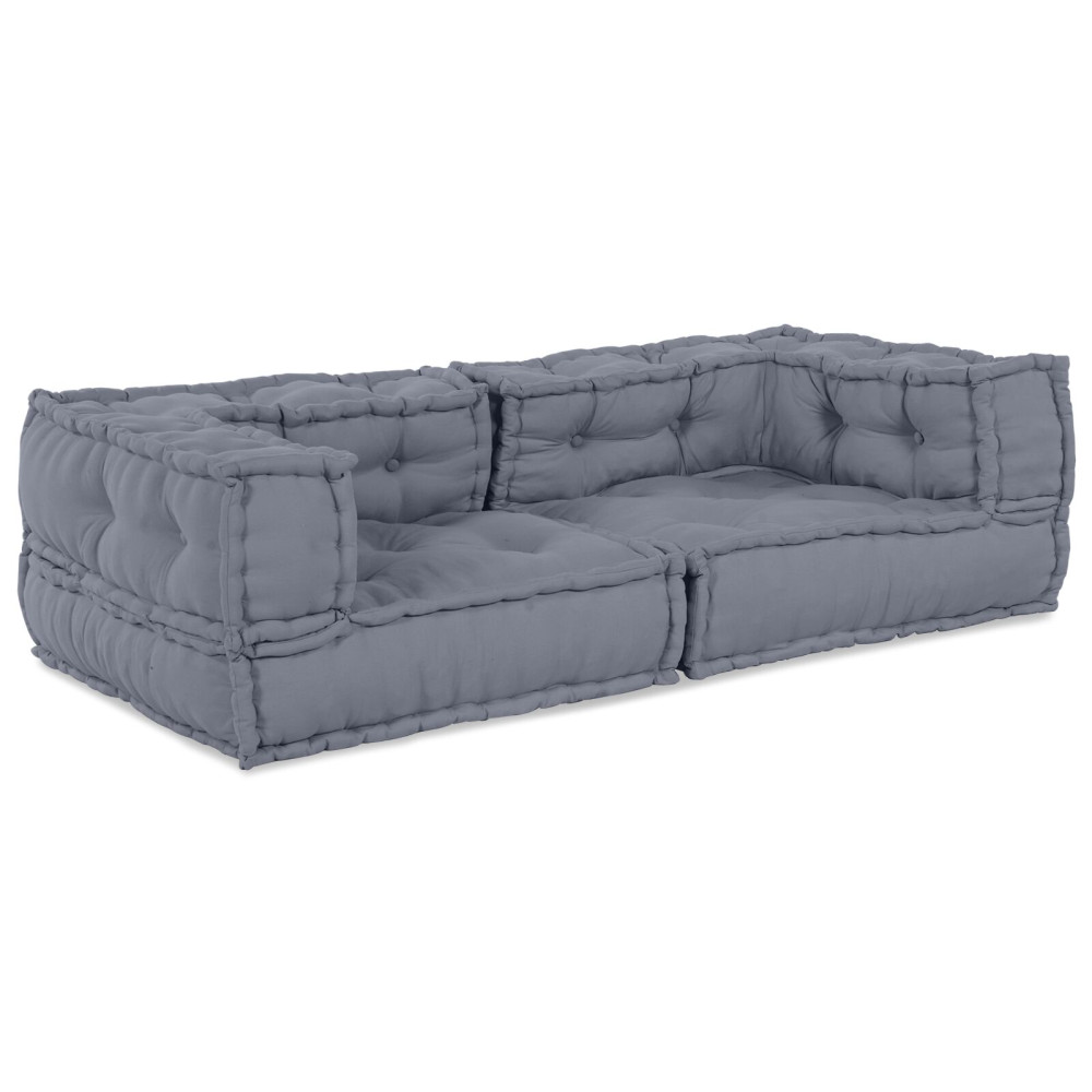 Produktbild för Modulsofa enhet 3 pcs Grå 140 x 70 x 36 cm Tyg