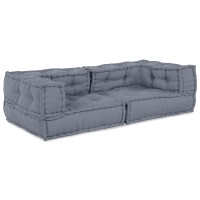 Produktbild för Modulsofa enhet 3 pcs Grå 140 x 70 x 36 cm Tyg