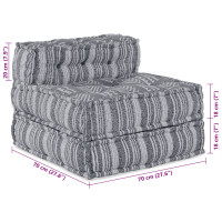 Produktbild för Modulsofa enhet Grå Tryck 70 x 70 x 56 cm Tyg