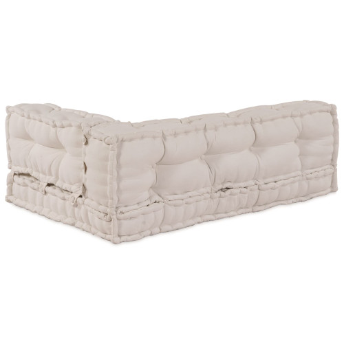 vidaXL Pallettsoffa Kudde 3 pcs Gräddvit 120 x 80 x 34 cm Tyg