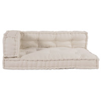 Produktbild för Pallettsoffa Kudde 3 pcs Gräddvit 120 x 80 x 34 cm Tyg