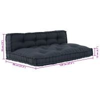 Produktbild för Pallettsoffa Kudde 2 pcs Antracit 120 x 80 x 38 cm Tyg