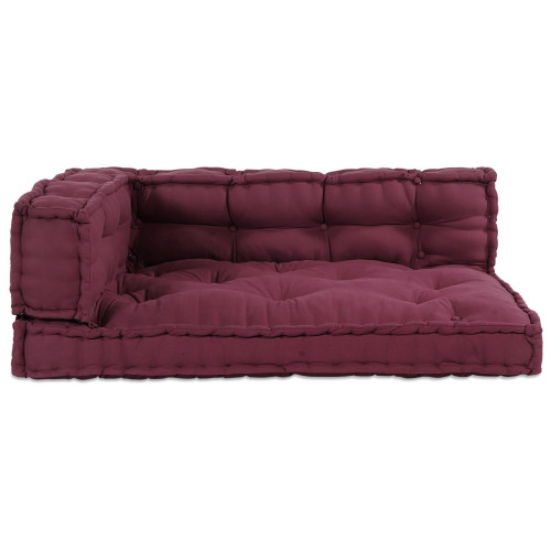 vidaXL Pallettsoffa Kudde 3 pcs Bordeaux 120 x 80 x 38 cm Tyg