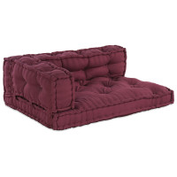 Produktbild för Pallettsoffa Kudde 3 pcs Bordeaux 120 x 80 x 38 cm Tyg