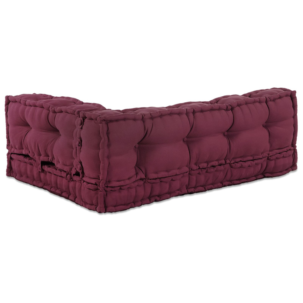 Produktbild för Pallettsoffa Kudde 3 pcs Bordeaux 120 x 80 x 38 cm Tyg