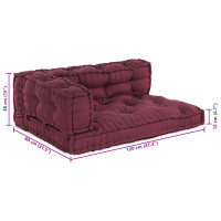 Produktbild för Pallettsoffa Kudde 3 pcs Bordeaux 120 x 80 x 38 cm Tyg