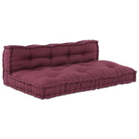 Produktbild för Pallettsoffa Kudde 2 pcs Bordeaux 120 x 80 x 38 cm Tyg