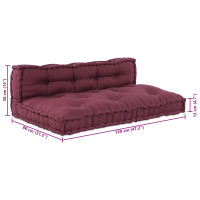 Produktbild för Pallettsoffa Kudde 2 pcs Bordeaux 120 x 80 x 38 cm Tyg