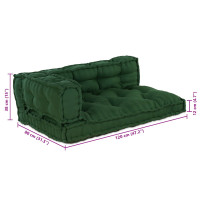 Produktbild för Pallettsoffa Kudde 3 pcs Grön 120 x 80 x 38 cm Tyg
