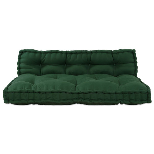 vidaXL Pallettsoffa Kudde 2 pcs Grön 120 x 80 x 38 cm Tyg