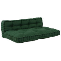 Produktbild för Pallettsoffa Kudde 2 pcs Grön 120 x 80 x 38 cm Tyg