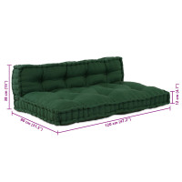 Produktbild för Pallettsoffa Kudde 2 pcs Grön 120 x 80 x 38 cm Tyg