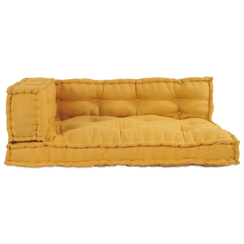 vidaXL Pallettsoffa Kudde 3 pcs Gul 120 x 80 x 38 cm Tyg