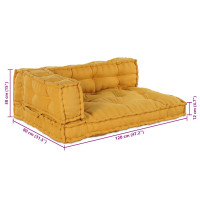 Produktbild för Pallettsoffa Kudde 3 pcs Gul 120 x 80 x 38 cm Tyg