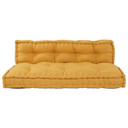 vidaXL Pallettsoffa Kudde 2 pcs Gul 120 x 80 x 38 cm Tyg