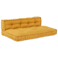 Produktbild för Pallettsoffa Kudde 2 pcs Gul 120 x 80 x 38 cm Tyg