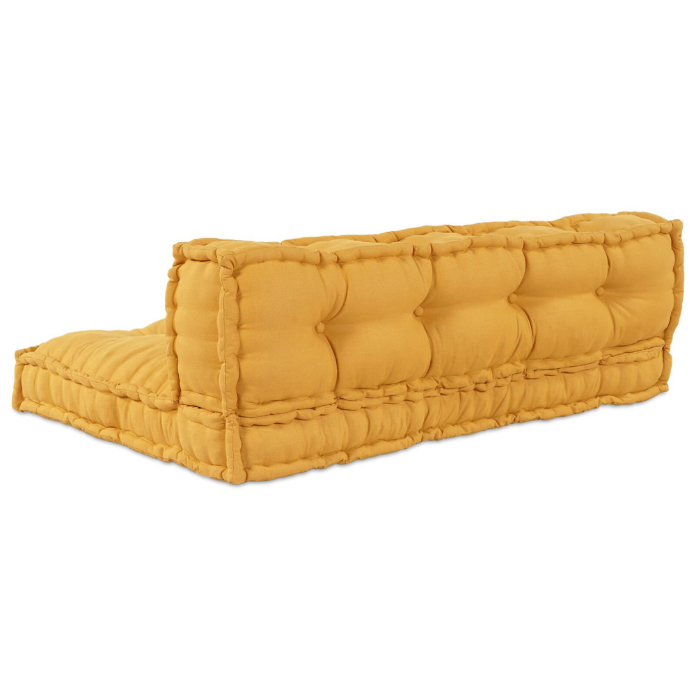 Produktbild för Pallettsoffa Kudde 2 pcs Gul 120 x 80 x 38 cm Tyg