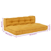 Produktbild för Pallettsoffa Kudde 2 pcs Gul 120 x 80 x 38 cm Tyg