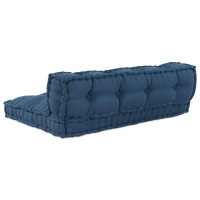 Produktbild för Pallettsoffa Kudde 2 pcs Indigo 120 x 80 x 38 cm Tyg