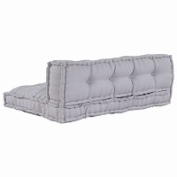 Produktbild för Pallettsoffa Kudde 2 pcs Grå 120 x 80 x 38 cm Tyg