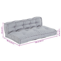 Produktbild för Pallettsoffa Kudde 2 pcs Grå 120 x 80 x 38 cm Tyg