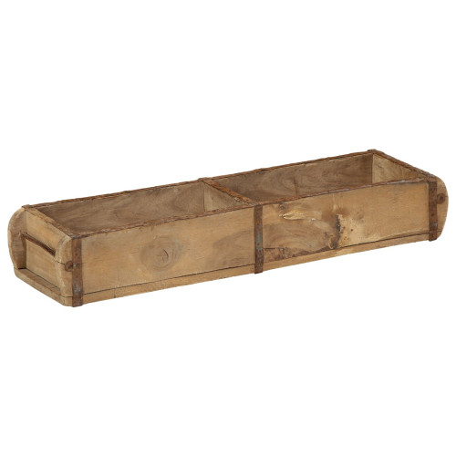 vidaXL Bricka 4 pcs Brun 57 x 15 x 9 cm Solid återvunnen trä
