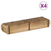 Produktbild för Bricka 4 pcs Brun 57 x 15 x 9 cm Solid återvunnen trä