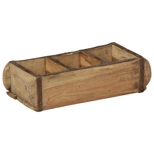 vidaXL Bricka 4 pcs Brun 30 x 14 x 9 cm Solid återvunnen trä