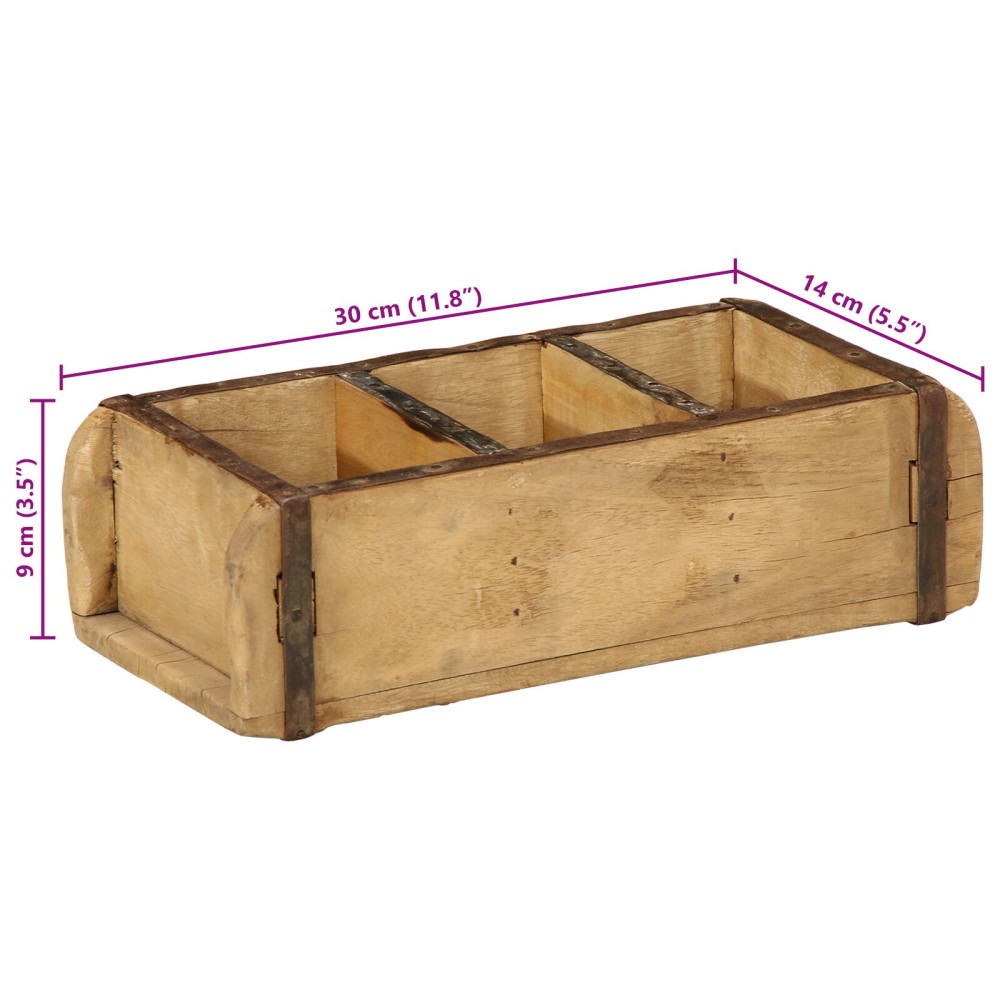 Produktbild för Bricka 4 pcs Brun 30 x 14 x 9 cm Solid återvunnen trä