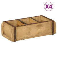 Produktbild för Bricka 4 pcs Brun 30 x 14 x 9 cm Solid återvunnen trä